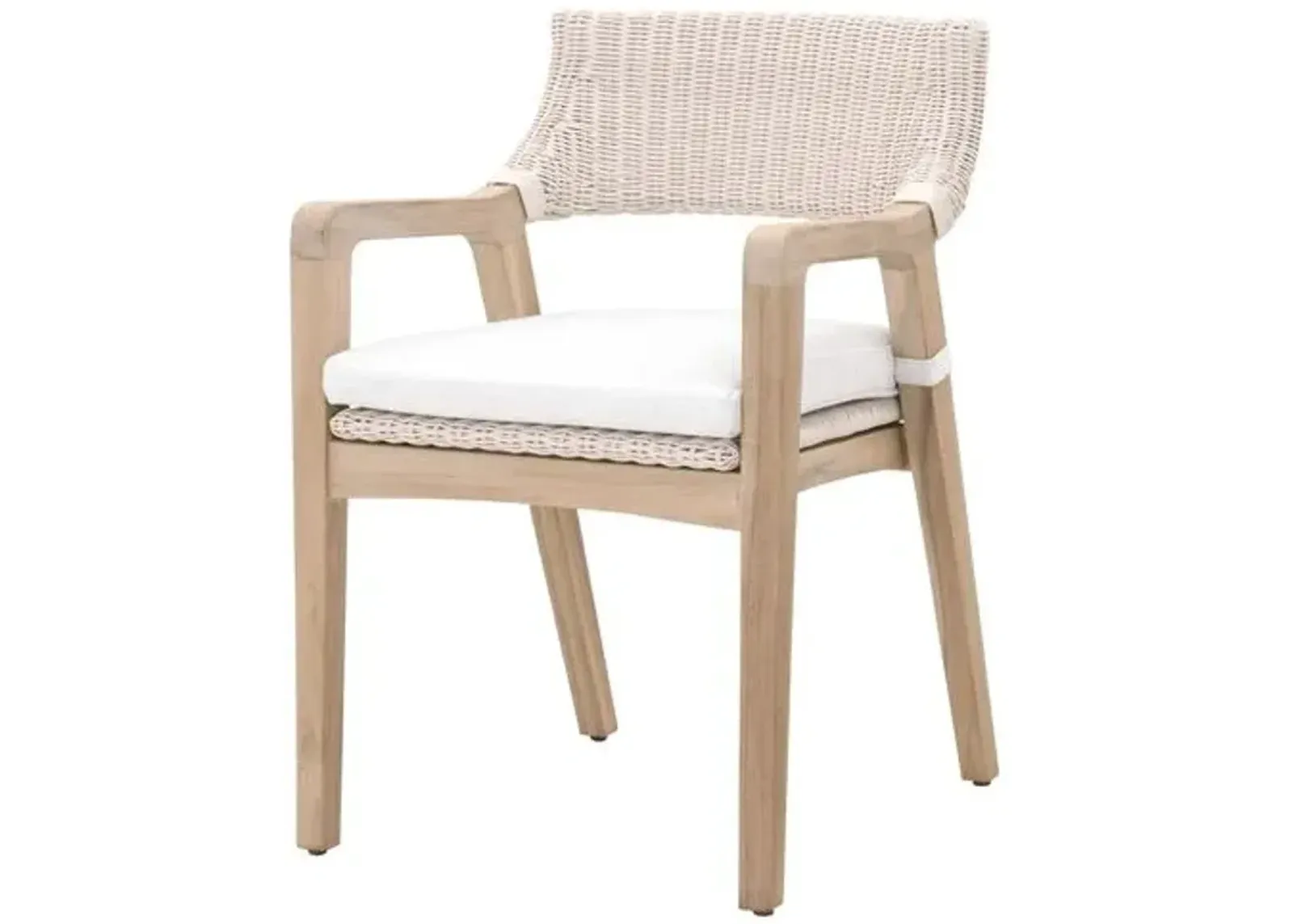 Laura Outdoor Rope Armchair - Light Gray/White