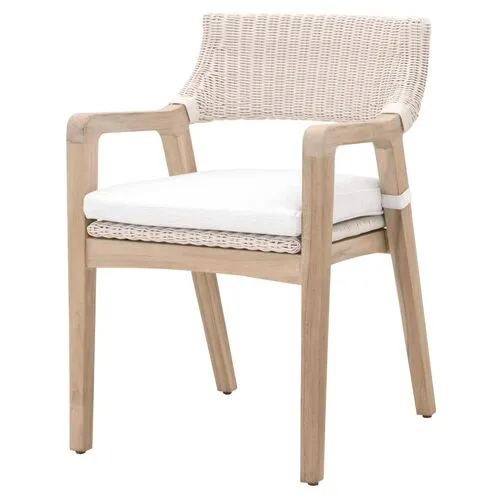 Laura Outdoor Rope Armchair - Light Gray/White