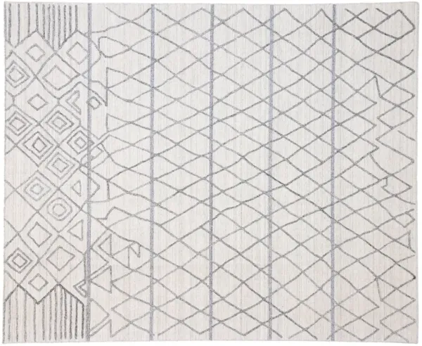 8'1" x 9'9" Gray Moroccan Print Rug - Esmaili Rugs & Antiques - Gray