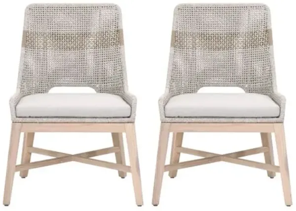 Set of 2 Arras Outdoor Dining Chairs - Taupe/Natural - Gray