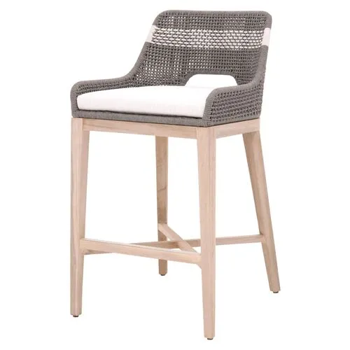 Arras Outdoor Barstool - Dove/White - Gray