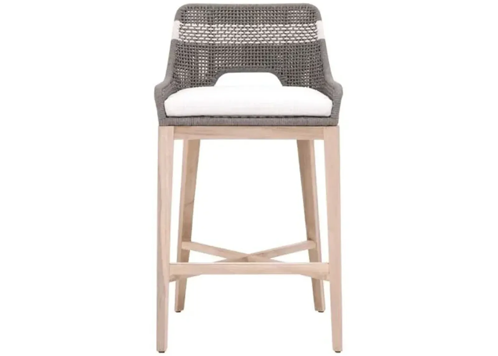 Arras Outdoor Barstool - Dove/White - Gray