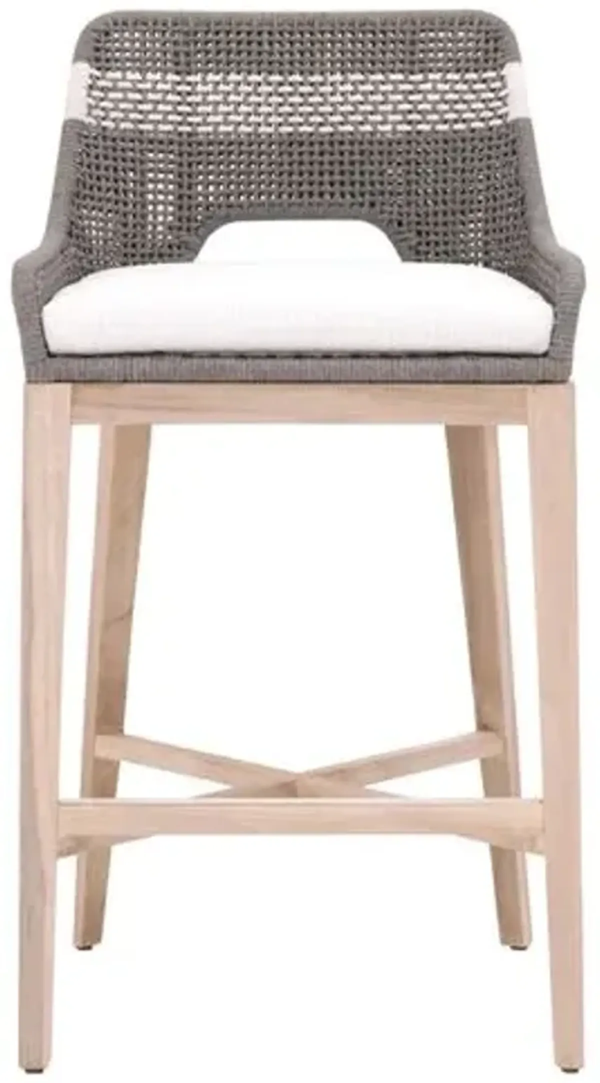 Arras Outdoor Barstool - Dove/White - Gray