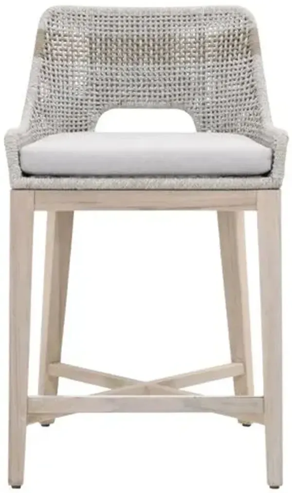 Arras Outdoor Counter Stool - Taupe/Pumice