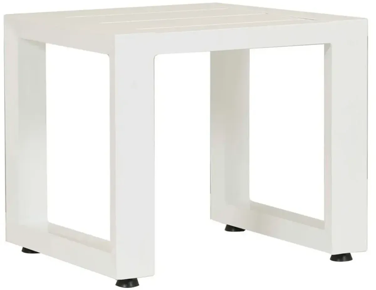 Harlyn Outdoor Aluminum Side Table, Frost