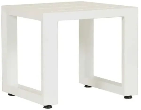 Harlyn Outdoor Aluminum Side Table - Frost - White