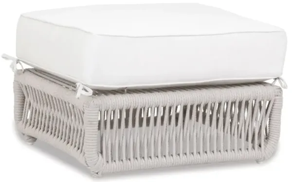 Farah Outdoor Aluminum/Rope Rope Ottoman