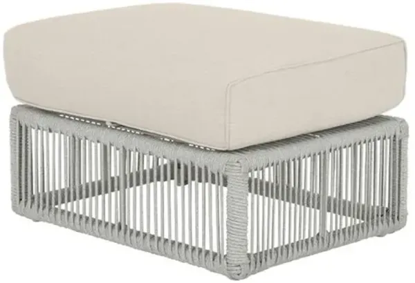Dola Outdoor Aluminum/Rope Ottoman - Gray