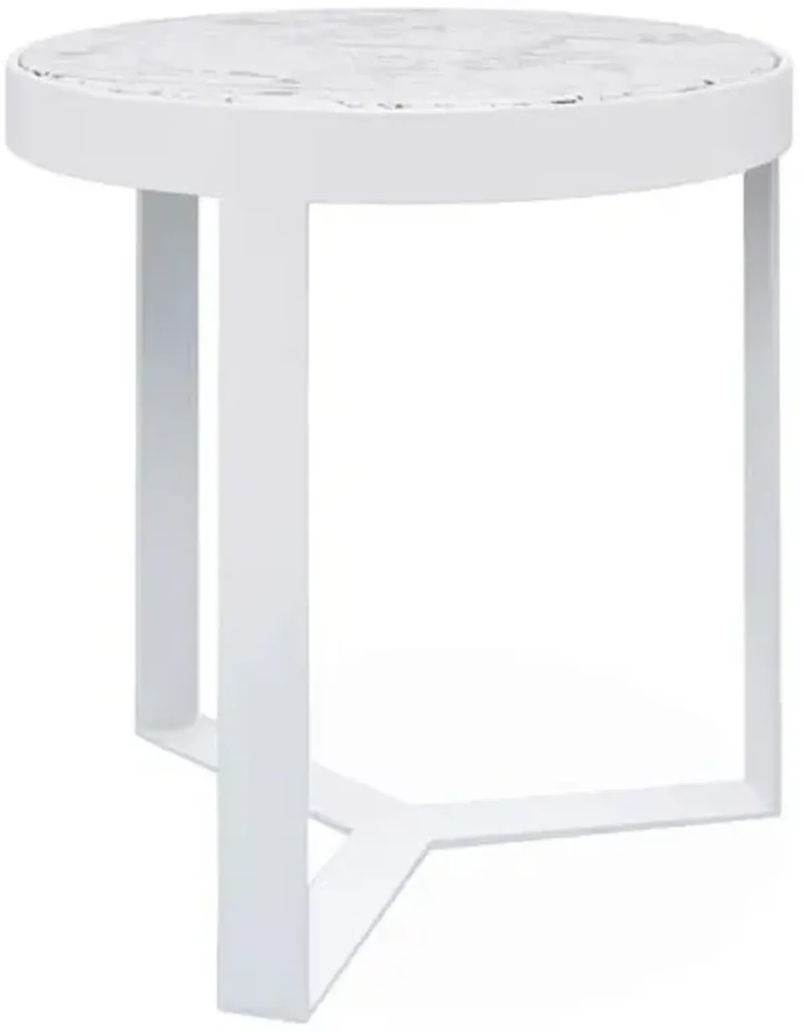 Contemporary 18" Outdoor Side Table - Frost - White