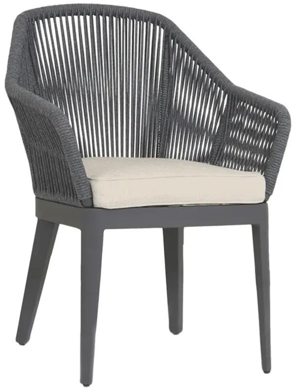 Amira Outdoor Aluminum/Rope Dining Chair - Gray