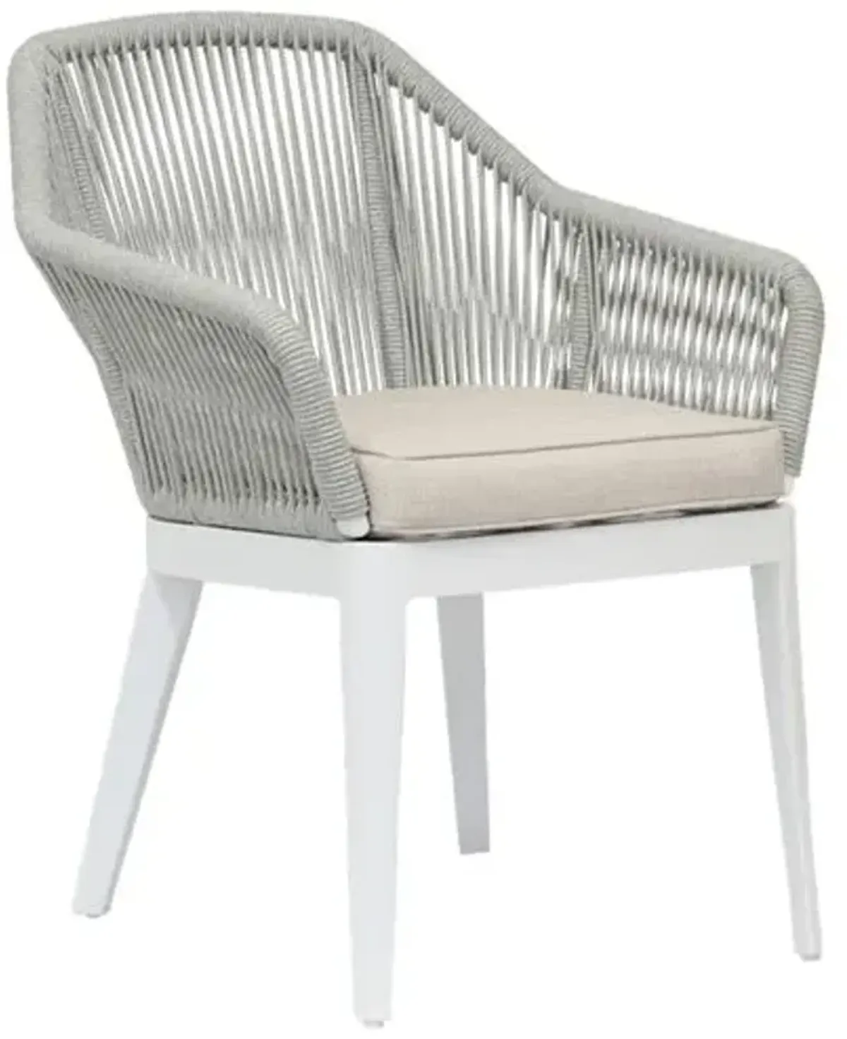 Dola Outdoor Aluminum/Rope Dining Chair - Gray
