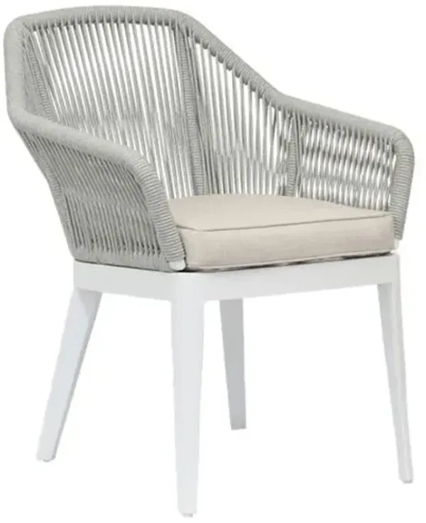 Dola Outdoor Aluminum/Rope Dining Chair - Gray