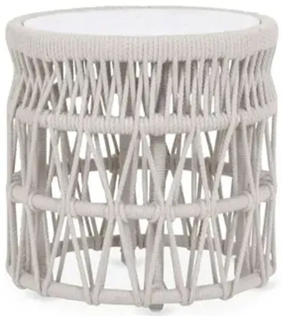 Farrah Outdoor Side Table - Flax Rope - Ivory