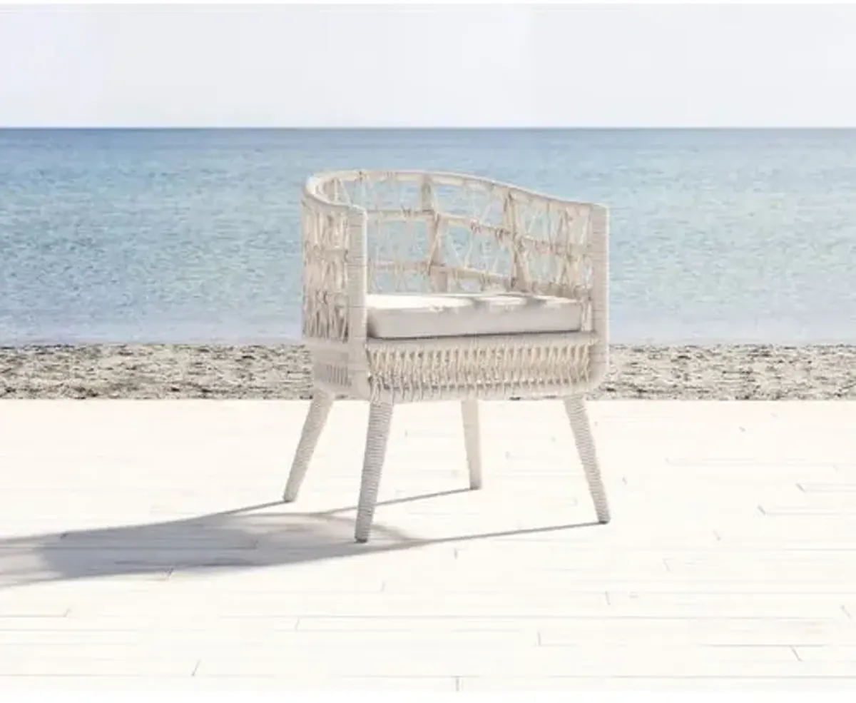 Farah Outdoor Dining Chair - Flax Rope - Ivory