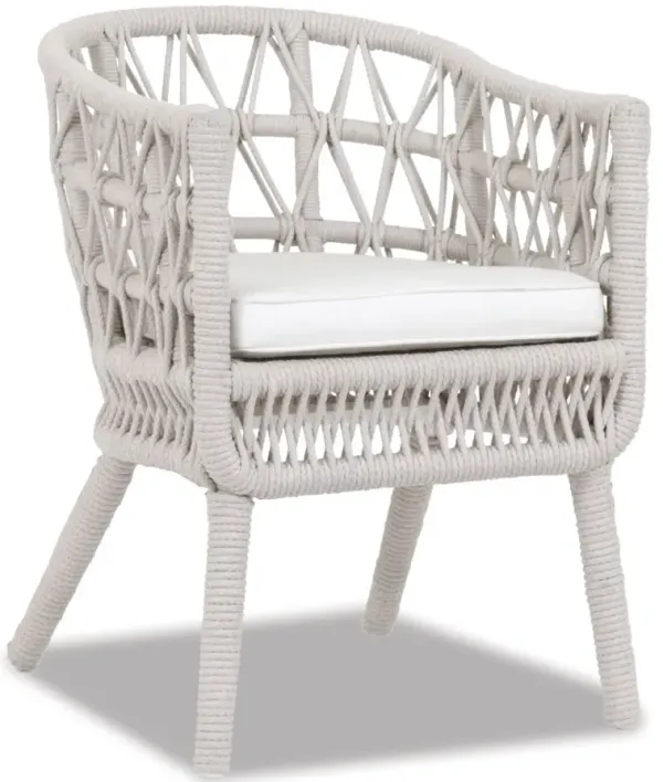 Farah Outdoor Aluminum/Rope Rope Dining Chair