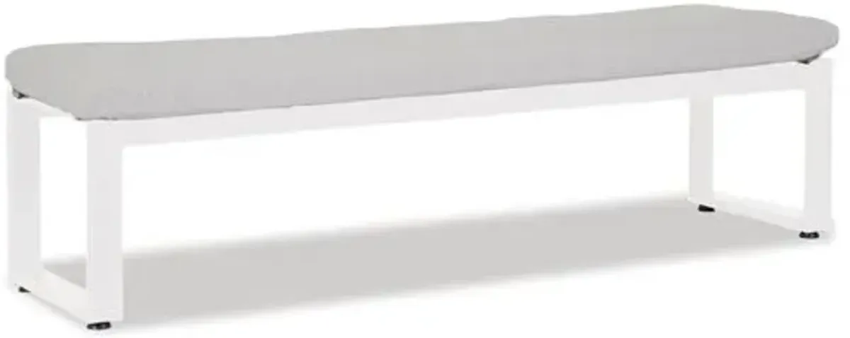 Harlyn Outdoor Aluminum Dining Bench - Gray