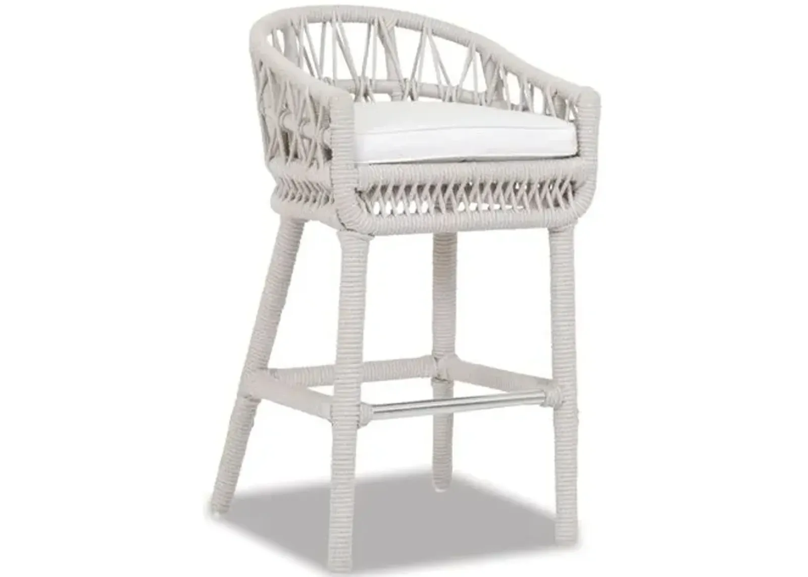 Farah Outdoor Barstool - Flax Rope - Ivory