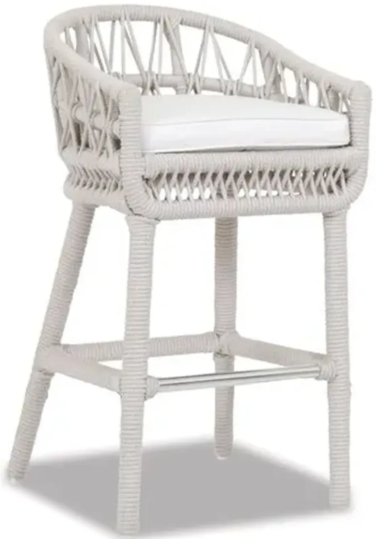 Farah Outdoor Aluminum/Rope Rope Barstool - Ivory
