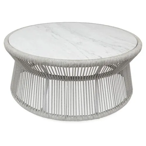 Amira Outdoor Coffee Table - Light Gray - Silver