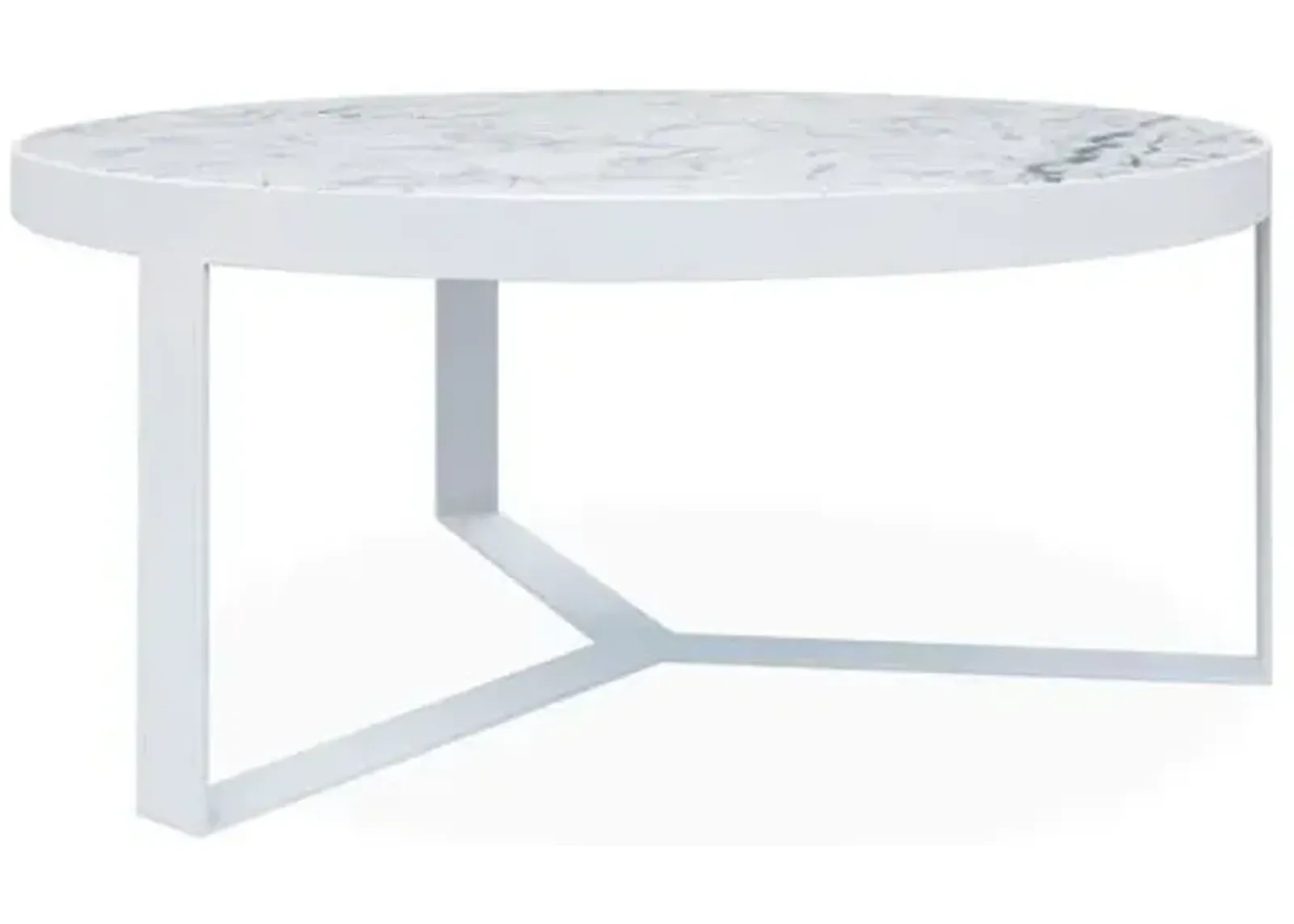 Contemporary 38" Outdoor Coffee Table - Frost - White