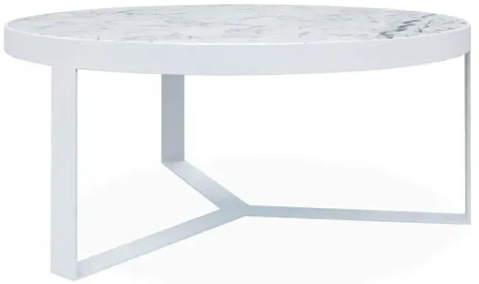 Contemporary 38" Outdoor Coffee Table - Frost - White