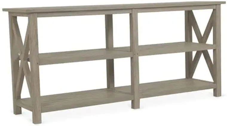 Coastal Teak Outdoor Console - Tan - Brown