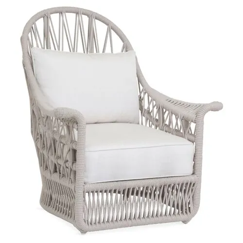 Farah Outdoor Wing Chair - Flax Rope - Ivory