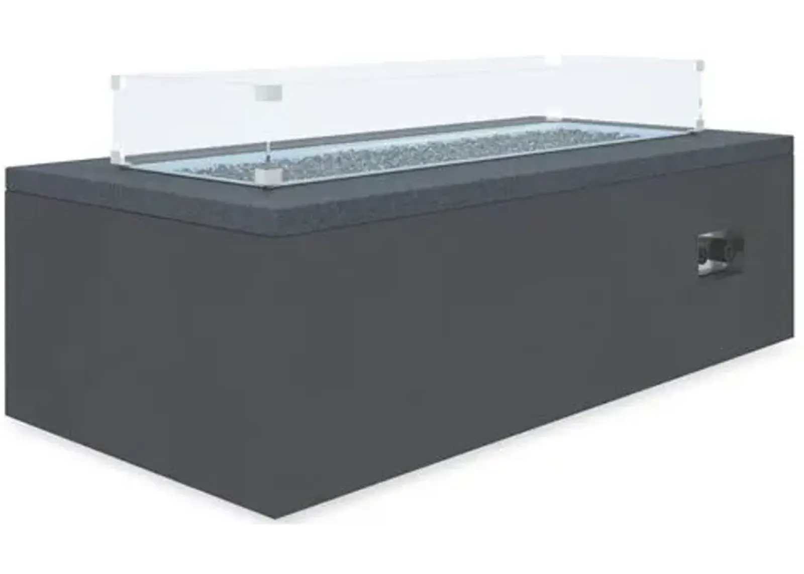 Rectangular Granite Outdoor Fire Table - Black