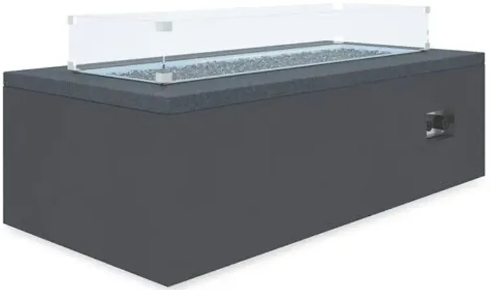 Rectangular Granite Outdoor Fire Table - Black