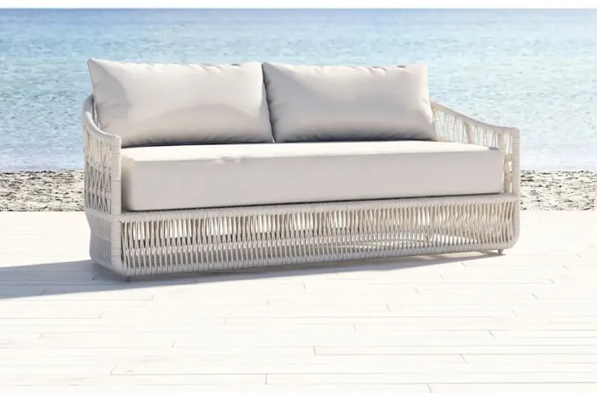Farah Outdoor Aluminum/Rope 2-Seat Rope Sofa