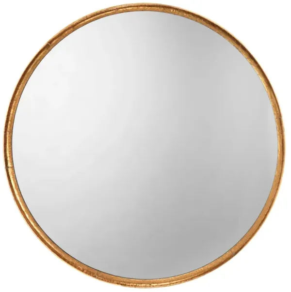 Refined 36" Round Wall Mirror, Gold Leaf