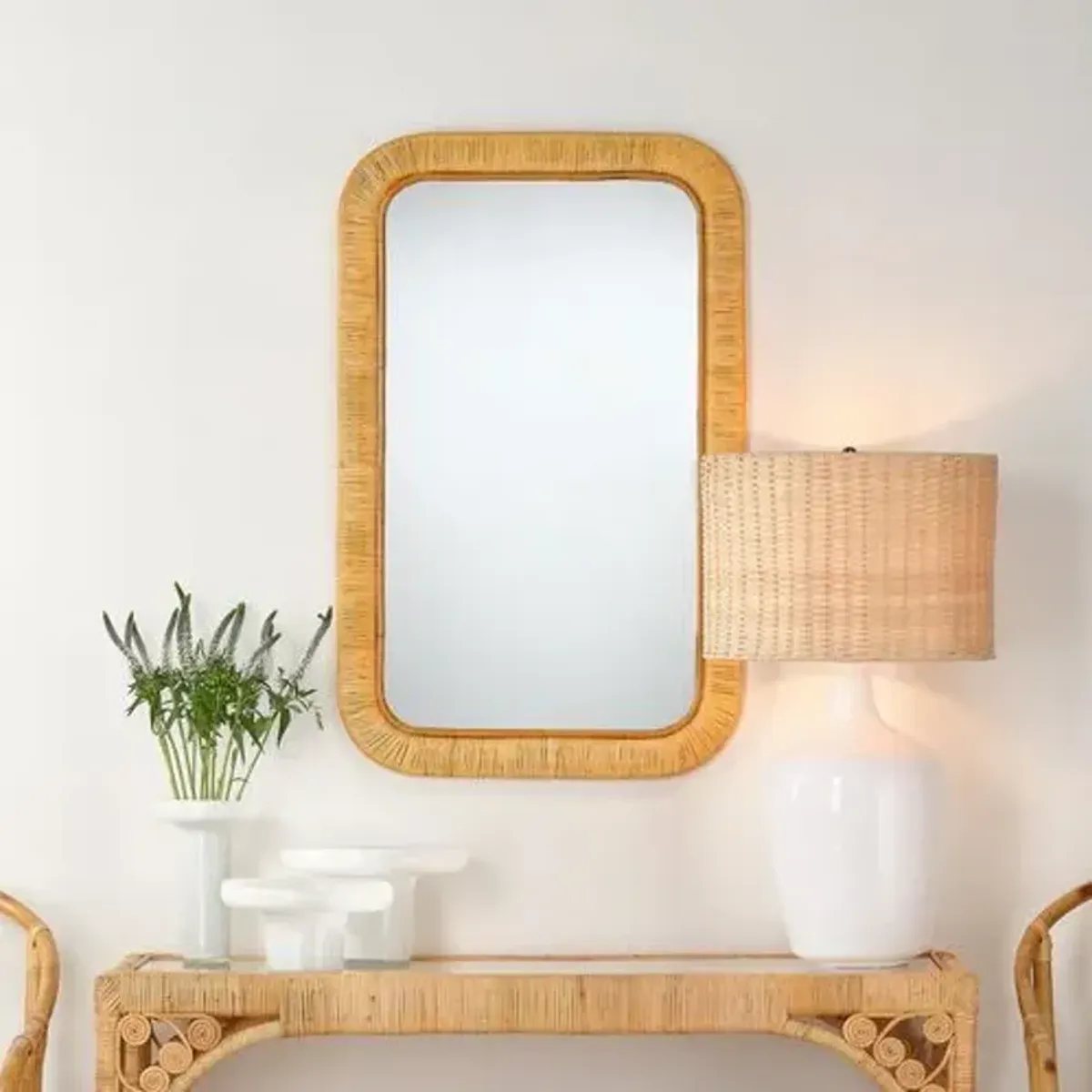 Alain Rattan Wall Mirror - Natural