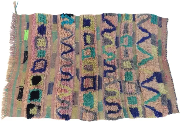 Vintage Boujad Moroccan Rug - Habibi Imports - Purple - Purple