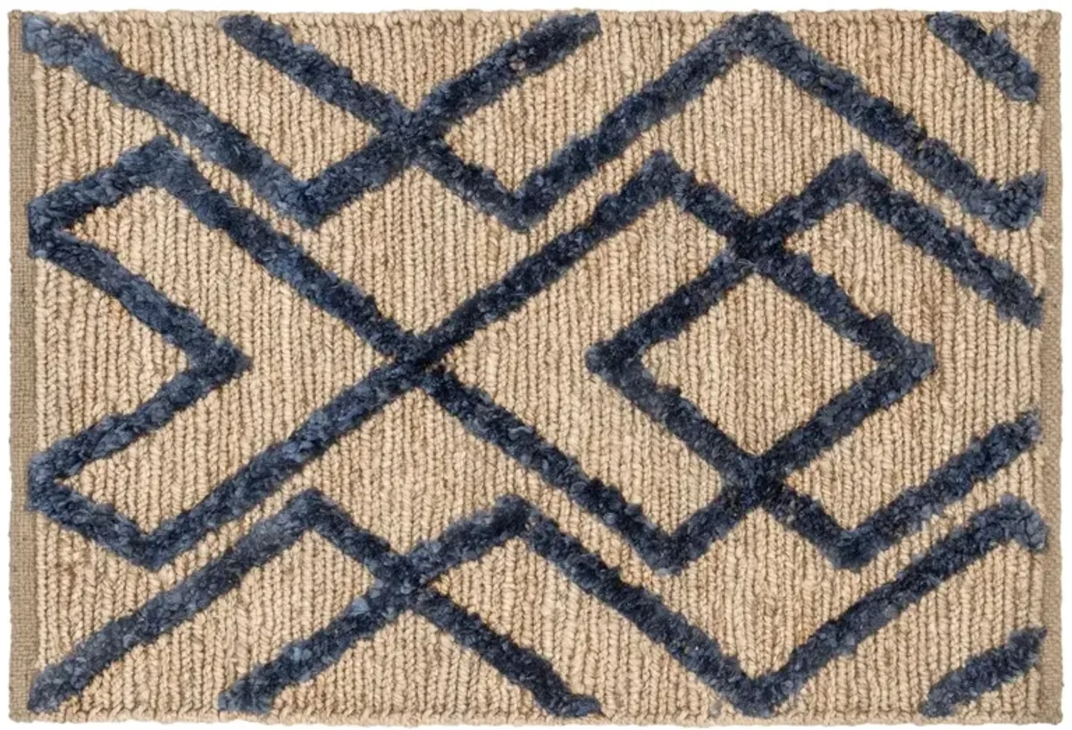 Dash & Albert - Marco Jute Rug - Blue - Blue