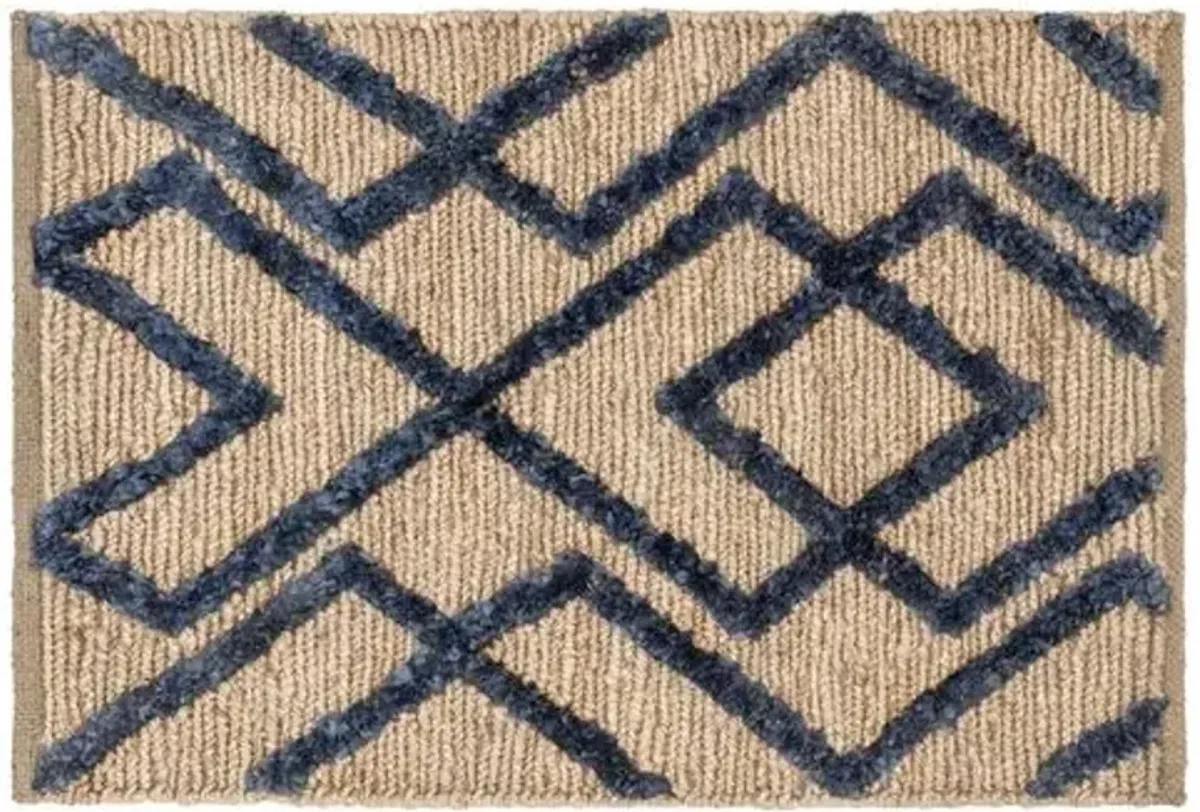 Dash & Albert - Marco Jute Rug - Blue - Blue