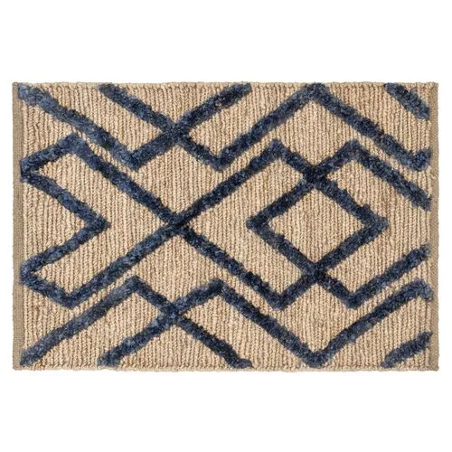 Dash & Albert - Marco Jute Rug - Blue - Blue