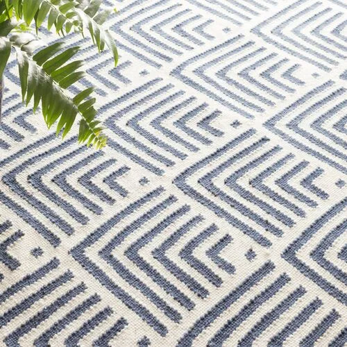 Dash & Albert - Cleo Indoor/Outdoor Rug - Blue - Blue