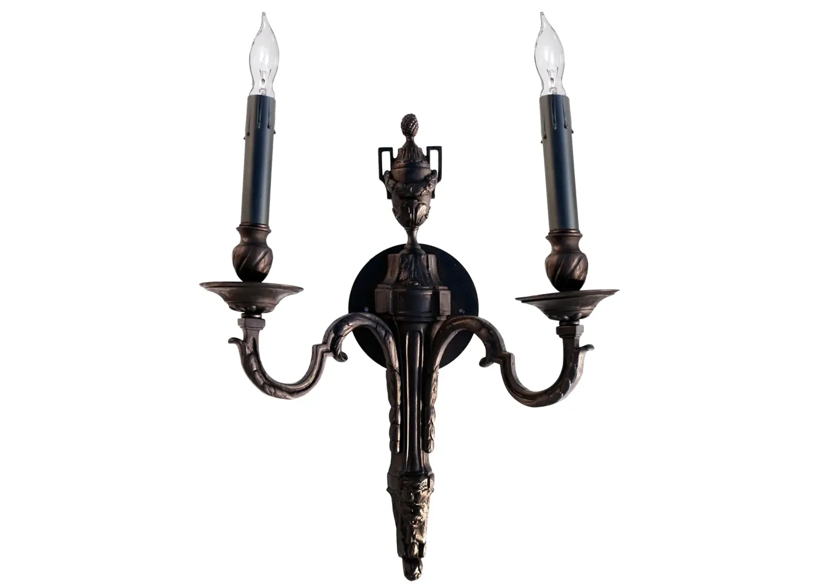 Ebony Art Deco Brass Sconce - Fleur de Lex Antiques - Black