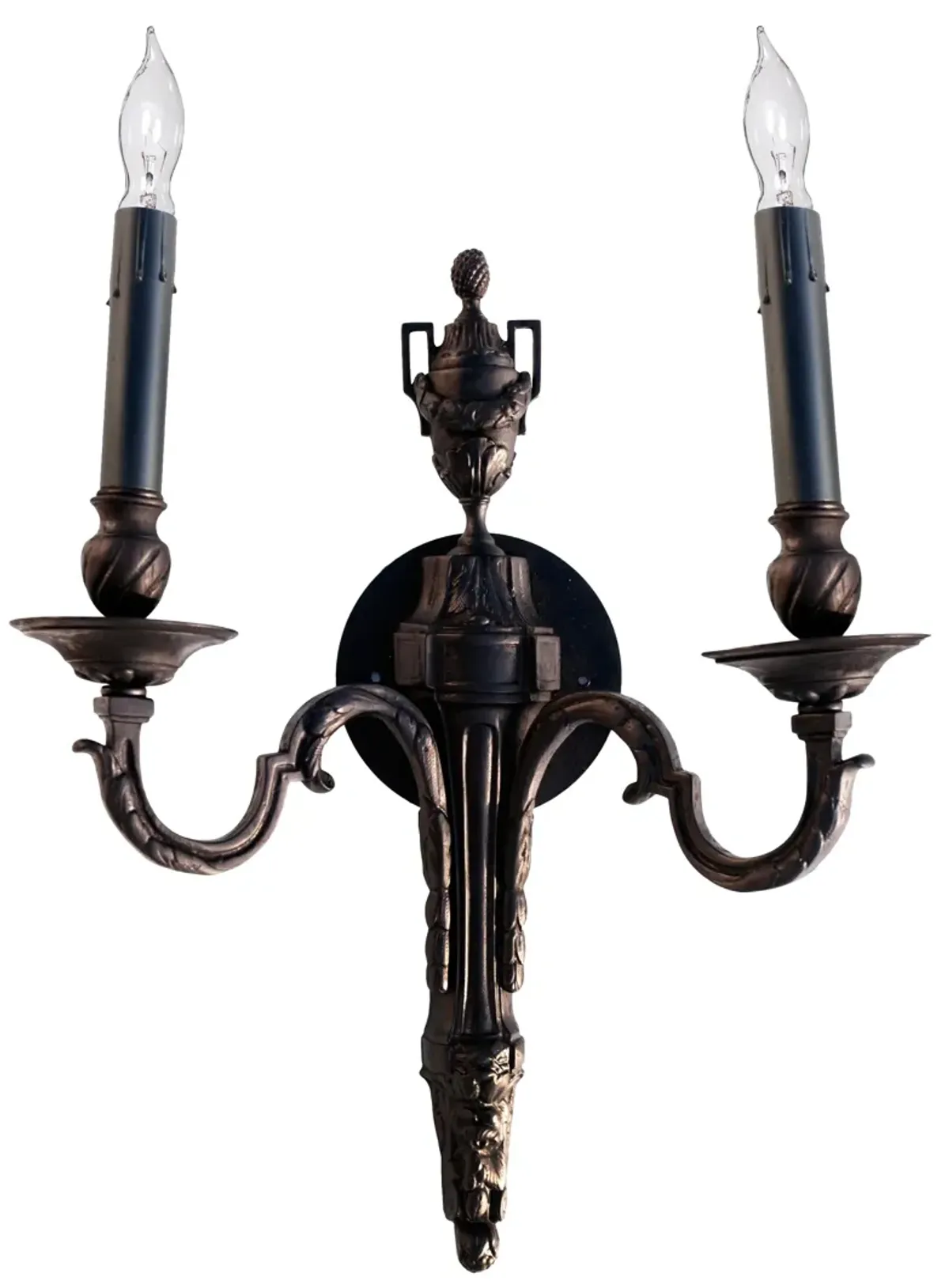 Ebony Art Deco Brass Sconce - Fleur de Lex Antiques - Black