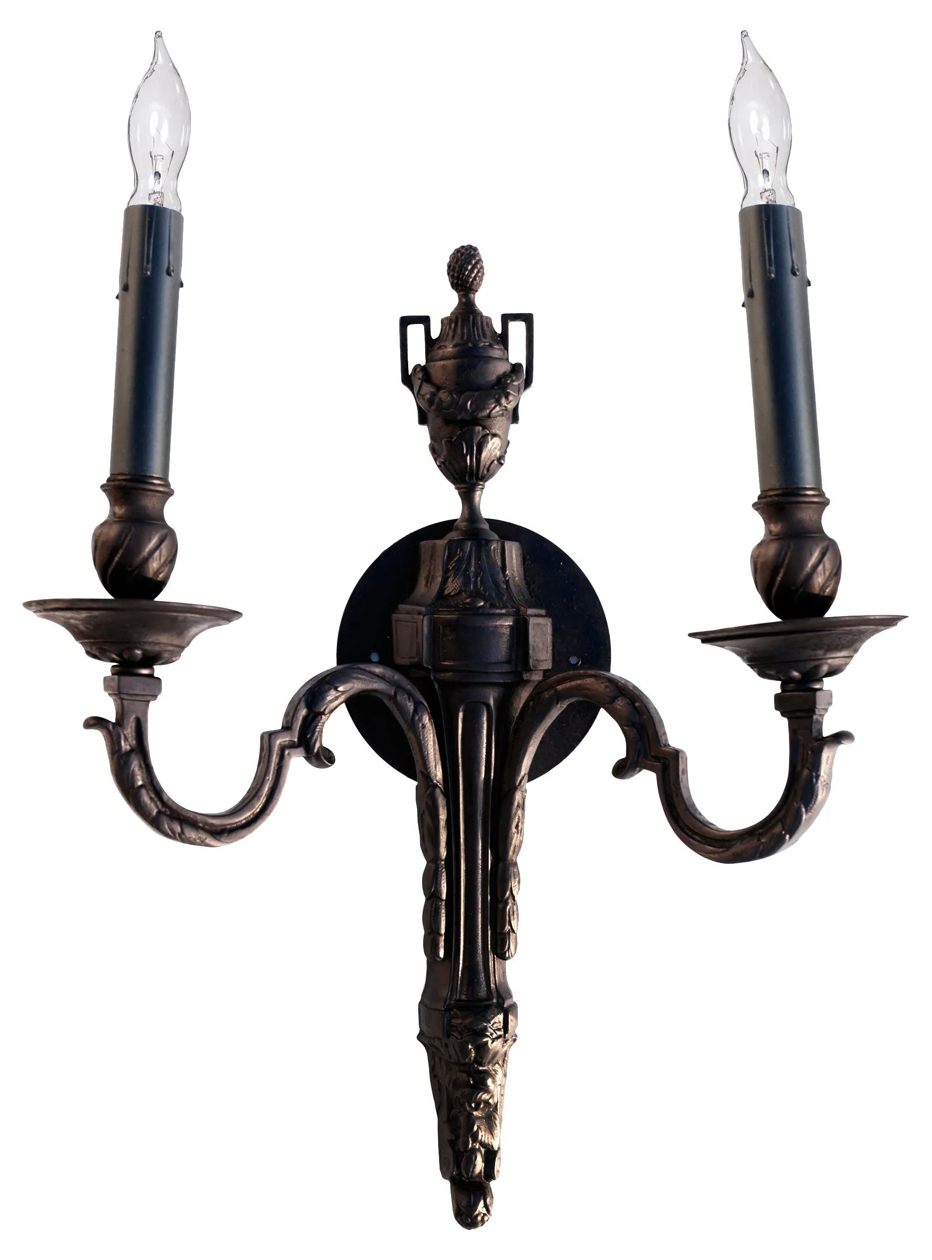 Ebony Art Deco Brass Sconce - Fleur de Lex Antiques - Black