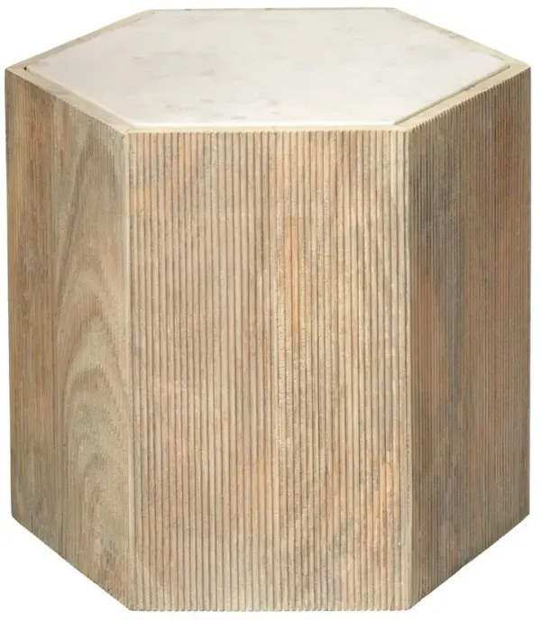 Argan Hexagon Side Table, Natural