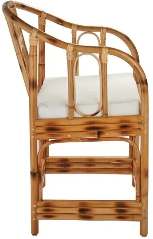 Malacca Tortoiseshell Armchair - Burnt Tortoiseshell - Jamie Young Co. - White