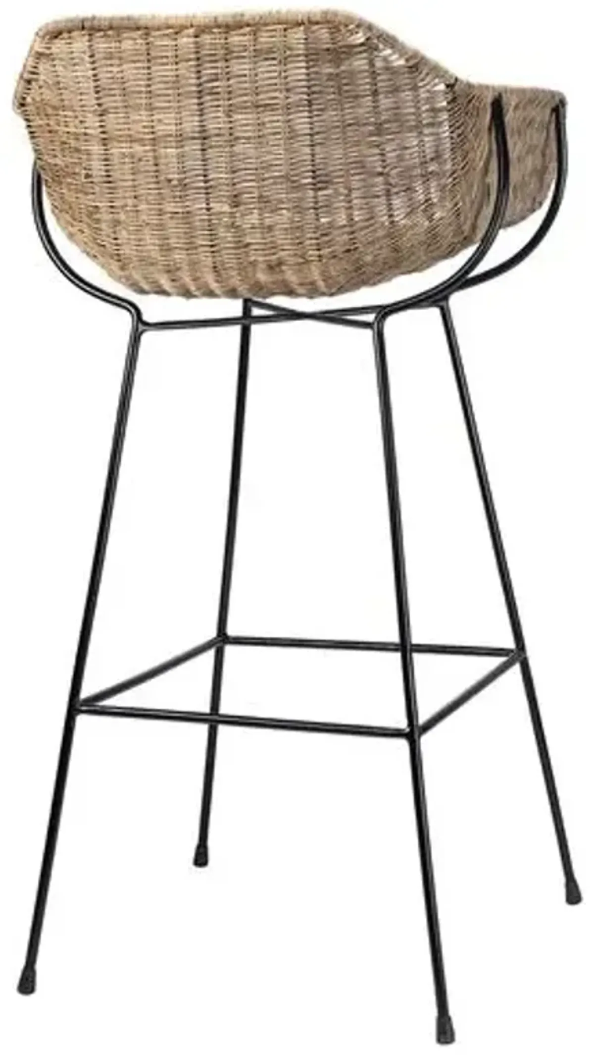 Nusa Rattan Barstool - Natural - Jamie Young Co. - Brown