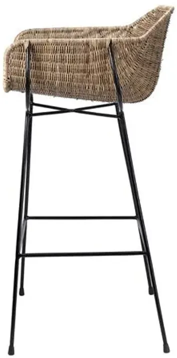 Nusa Rattan Barstool - Natural - Jamie Young Co. - Brown