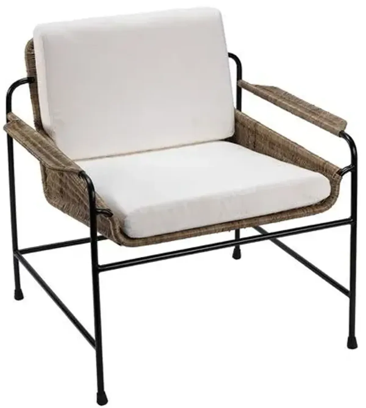 Palermo Rattan Accent Chair - Natural - Jamie Young Co. - White, Comfortable, Durable, Cushioned