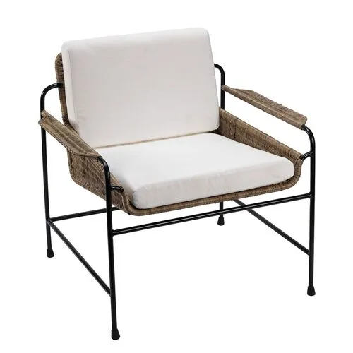 Palermo Rattan Accent Chair - Natural - Jamie Young Co. - White, Comfortable, Durable, Cushioned