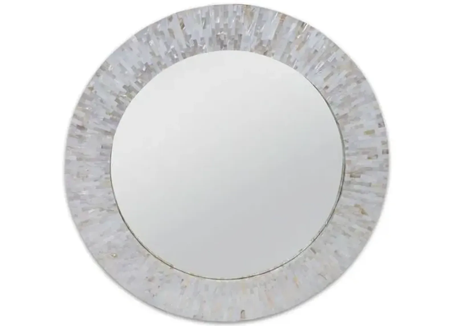 Chantal Round Mirror - Mother-Of-Pearl - Regina Andrew - White