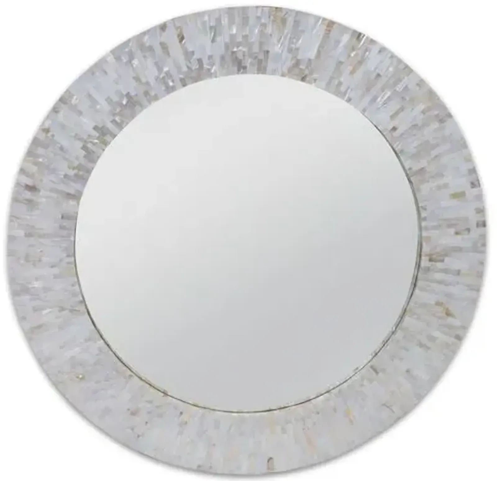 Chantal Round Mirror - Mother-Of-Pearl - Regina Andrew - White