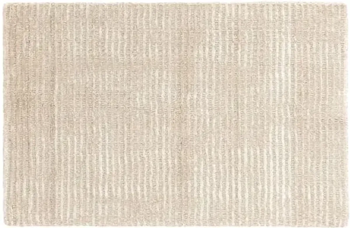 Cut Stripe Hand-Knotted Rug - DASH & ALBERT - Ivory - Ivory