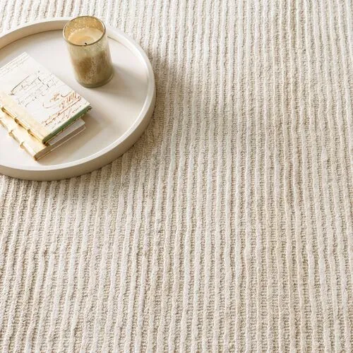 Cut Stripe Hand-Knotted Rug - DASH & ALBERT - Ivory - Ivory